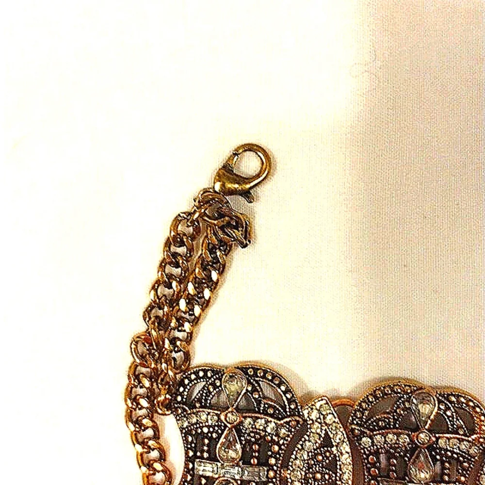 Celebrity Style SUPER BLING Heavy Crystal Rhinestone Choker Necklace Brass color - Picture 5 of 15
